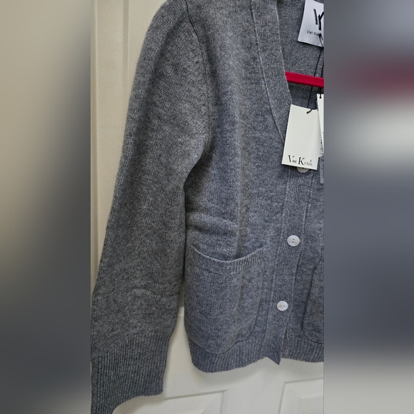 Van Kukil Celine 100% Cashmere Cardigan  Derby Grey, Organic Yarns-NWT - Picture 5 of 12